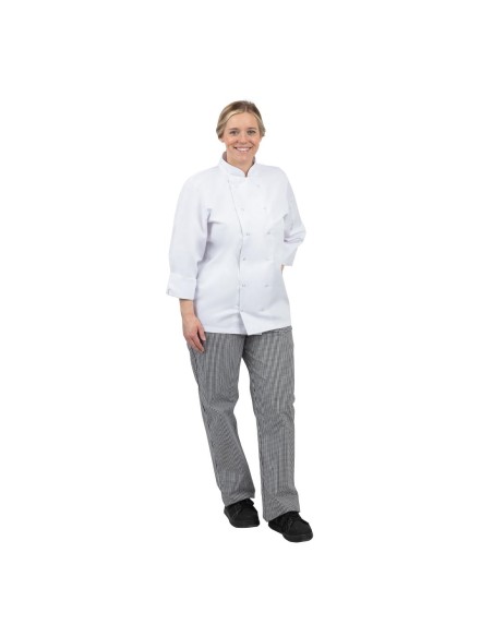 Pantalon cuisinier mixte Whites Vegas L - carreaux noir blanc