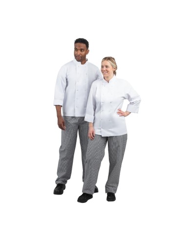 Pantalon cuisinier mixte Whites Vegas XS - noir & blanc