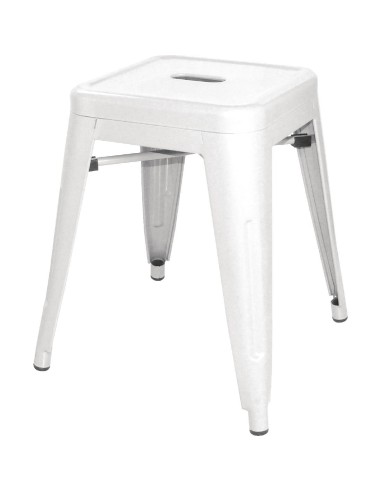Tabouret bas Bolero Bistro blanc - lot de 4