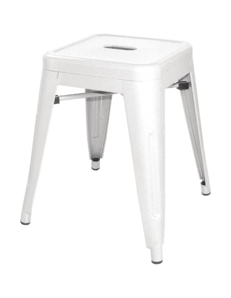 Tabouret bas Bolero Bistro blanc - lot de 4