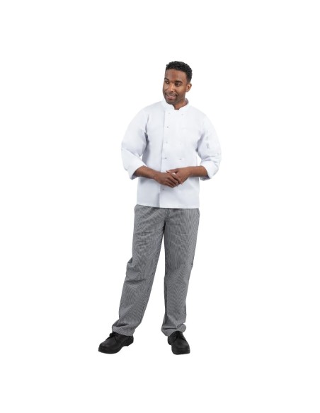 Pantalon cuisinier mixte Whites Vegas XS - noir & blanc