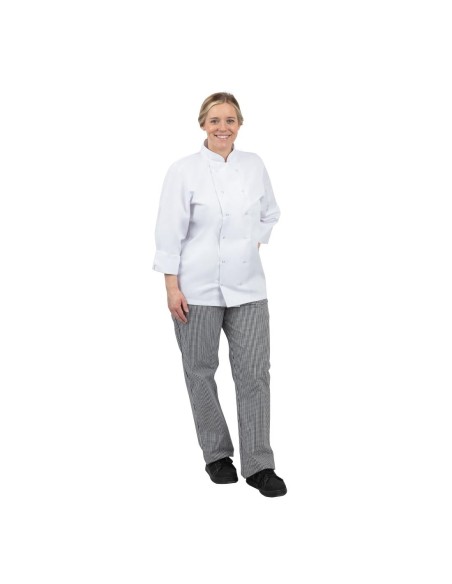 Pantalon cuisinier mixte Whites Vegas XL - noir & blanc