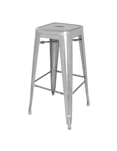 Tabourets hauts Bolero Bistro gris argenté - lot de 4