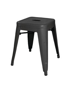 Tabourets bas en acier noirs Bolero Bistro - lot de 4