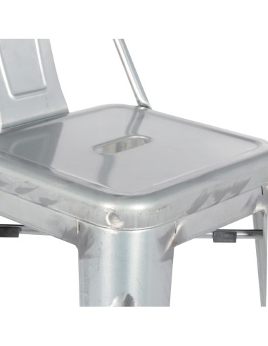 Tabouret haut Bolero Bistro - lot de 4 en acier galvanisé