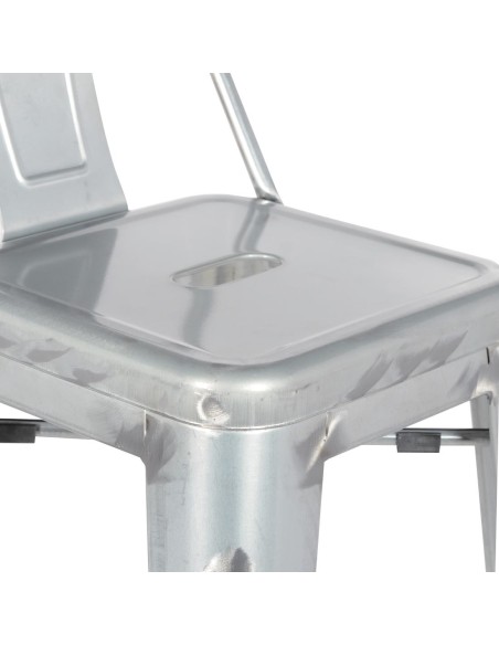 Tabouret haut Bolero Bistro - lot de 4 en acier galvanisé