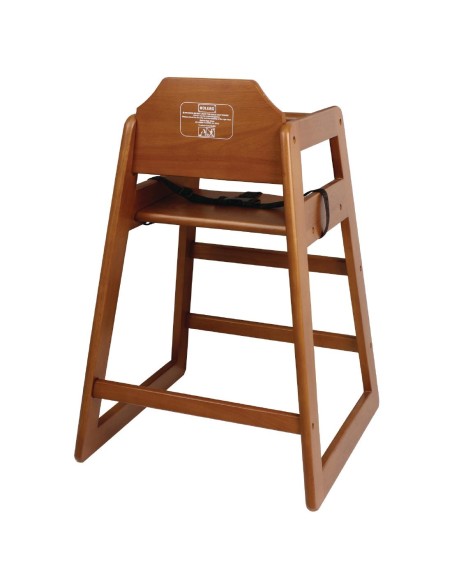 Chaise haute Bolero bois foncé - 500mm d'assise