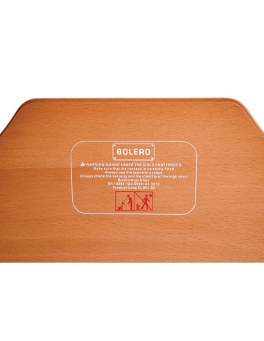 Chaise haute Bolero bois foncé - 500mm d'assise