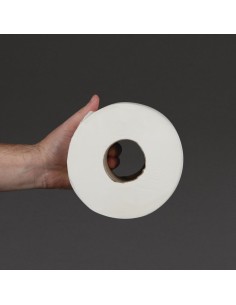 Rouleaux papier toilette 2 plis mini Jumbo Jantex 150m - lot de 12 2
