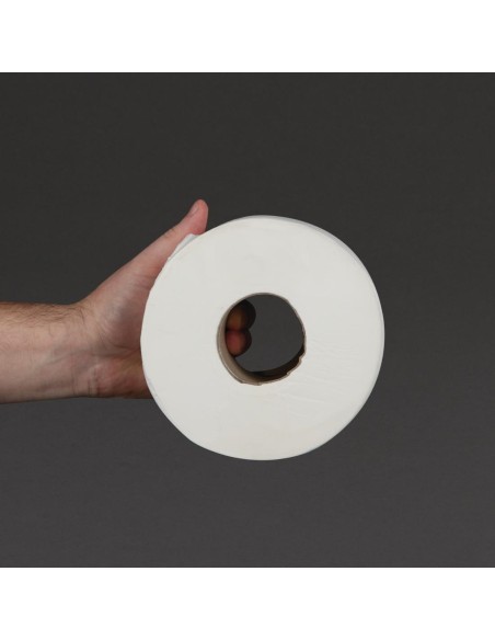 Rouleaux papier toilette 2 plis mini Jumbo Jantex 150m - lot de 12