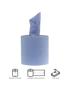 Bobines bleues Jantex 2 plis 120m - Lot de 6