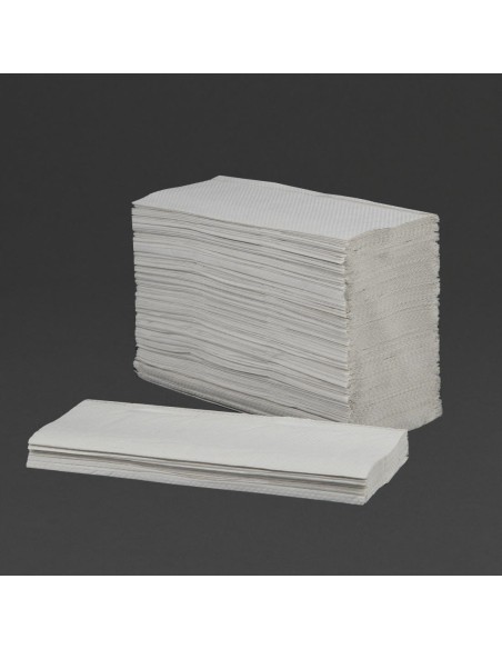 Essuie-mains 1 pli Z Tork blanc - lot de 12