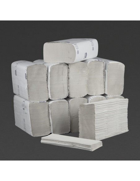 Essuie-mains 1 pli Z Tork blanc - lot de 12
