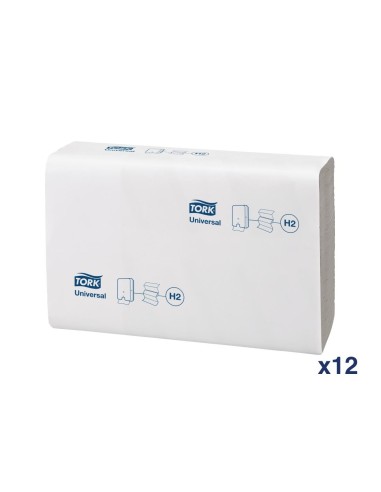 Essuie-mains 1 pli Z Tork blanc - lot de 12