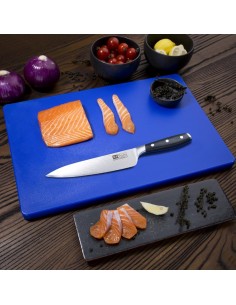 Planche à découper Hygiplas bleue 20 mm - Poisson cru 2