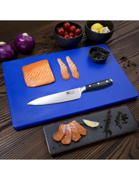 Planche à découper Hygiplas bleue 20 mm - Poisson cru