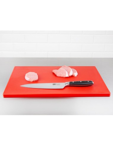 Planche à découper rouge Hygiplas 20 mm - Viande crue