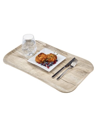 Plateau polyester Cambro Century 37x53 cm chêne clair