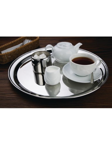 Plateau de service rond Olympia 405 mm - Inox