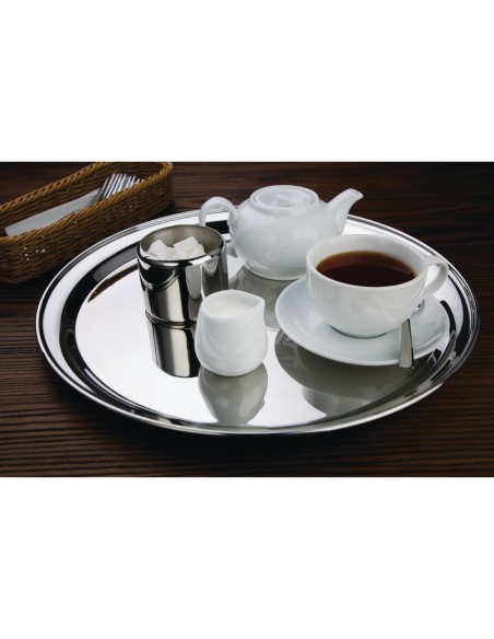 Plateau de service rond Olympia 405 mm - Inox