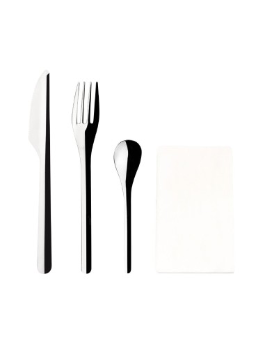Sets de couverts jetables en inox Comas - lot de 50
