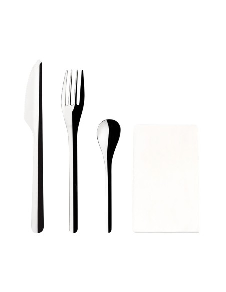 Sets de couverts jetables en inox Comas - lot de 50