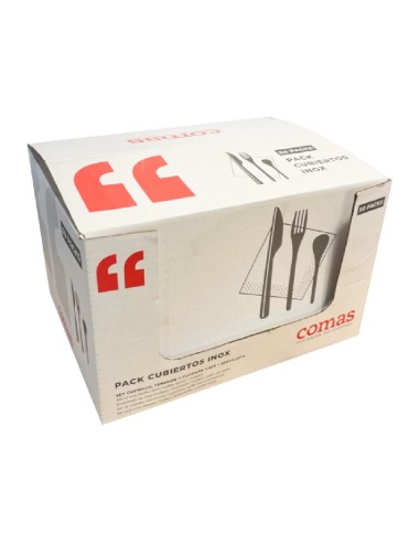 Sets de couverts jetables en inox Comas - lot de 50