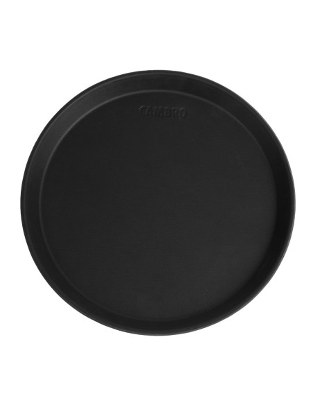 Plateau service rond antidérapant Cambro 28 cm - noir