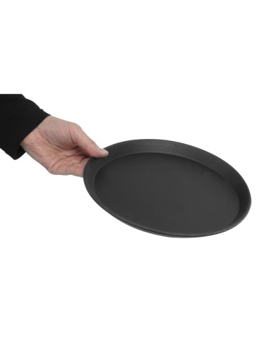 Plateau service rond antidérapant Cambro 28 cm - noir