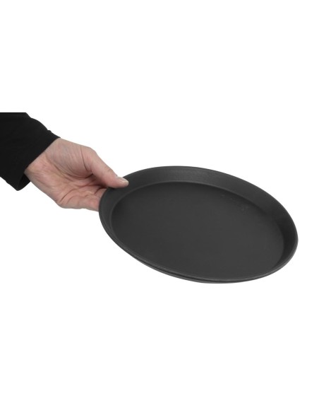 Plateau service rond antidérapant Cambro 28 cm - noir