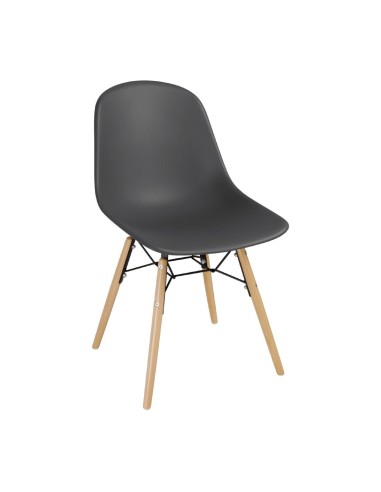 Chaise moulée PP gris Arlo Bolero - lot de 2