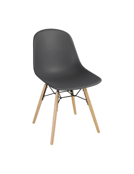 Chaise moulée PP gris Arlo Bolero - lot de 2