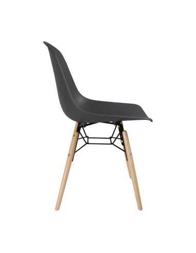 Chaise moulée PP gris Arlo Bolero - lot de 2