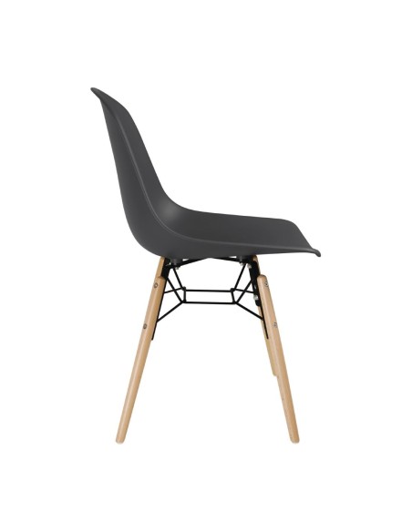Chaise moulée PP gris Arlo Bolero - lot de 2