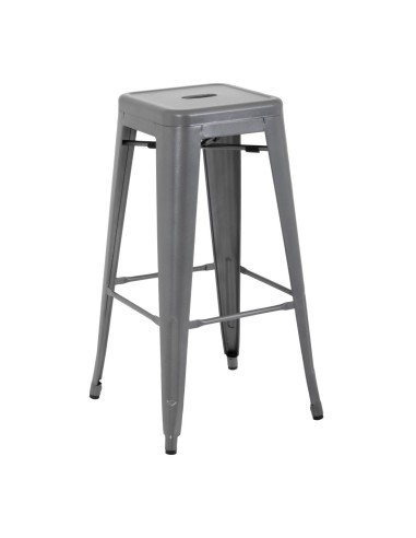 Tabourets hauts Bolero Bistro gris - lot de 4