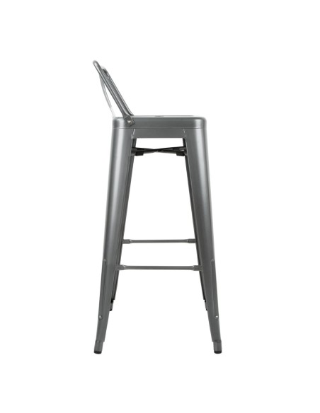 Tabourets hauts Bolero Bistro gris métal - lot de 4