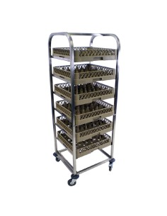 Chariot inox Craven 7 casiers - Transport vaisselle