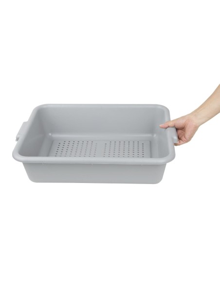 Bac alimentaire perforé en plastique EDLP Vogue gris