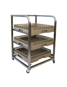 Chariot inox Craven 3 niveaux - Séchage verres