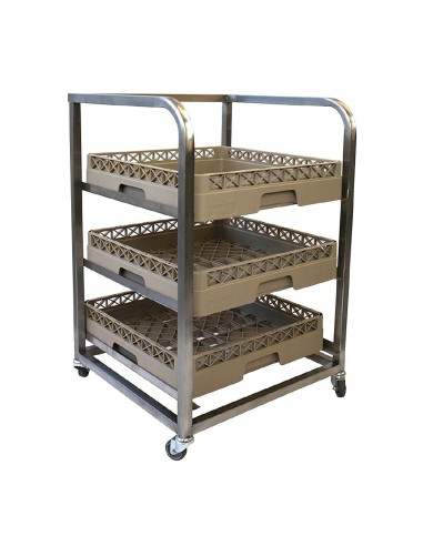 Chariot inox Craven 3 niveaux - Séchage verres