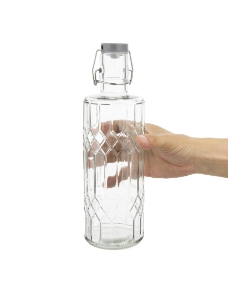 Bouteilles d'eau en verre Olympia Geo 1L - lot de 6