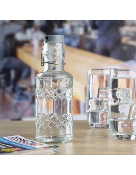 Bouteilles d'eau en verre Olympia Geo 380 ml - lot de 6