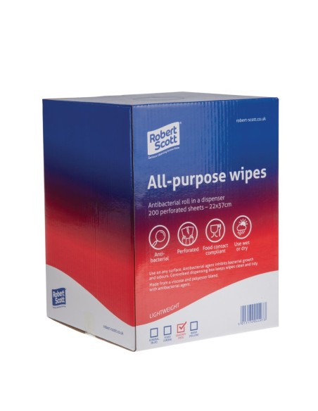 Chiffons tout usage antibactériens Jantex rouges - Lot de 200