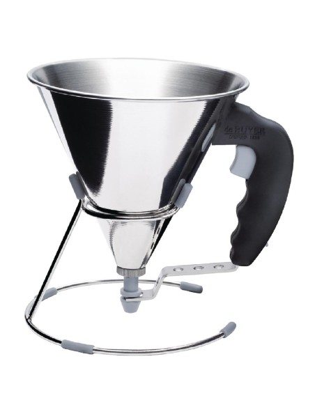 Mini-entonnoir à piston automatique De Buyer 800ml - inox