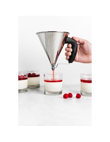 Mini-entonnoir à piston automatique De Buyer 800ml - inox