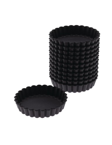Moules à tartelette ronds cannelés Exoglass 100mm - Lot de 12