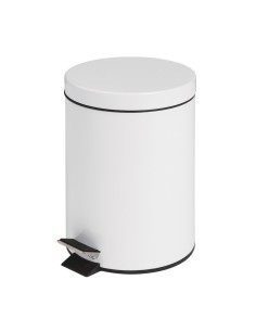Poubelle à pédale Bolero blanche 5L - Inox discret 2