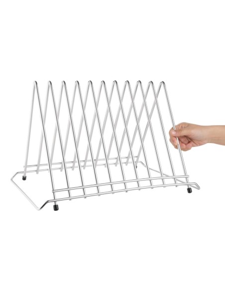 Rangement planches à découper Hygiplas inox - 10 intervalles