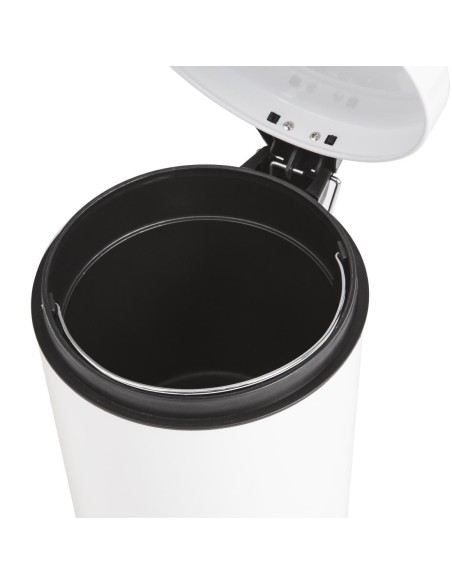 Poubelle à pédale Bolero blanche 5L - Inox discret