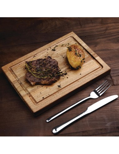 Planche à steak petite en bois d'acacia Olympia